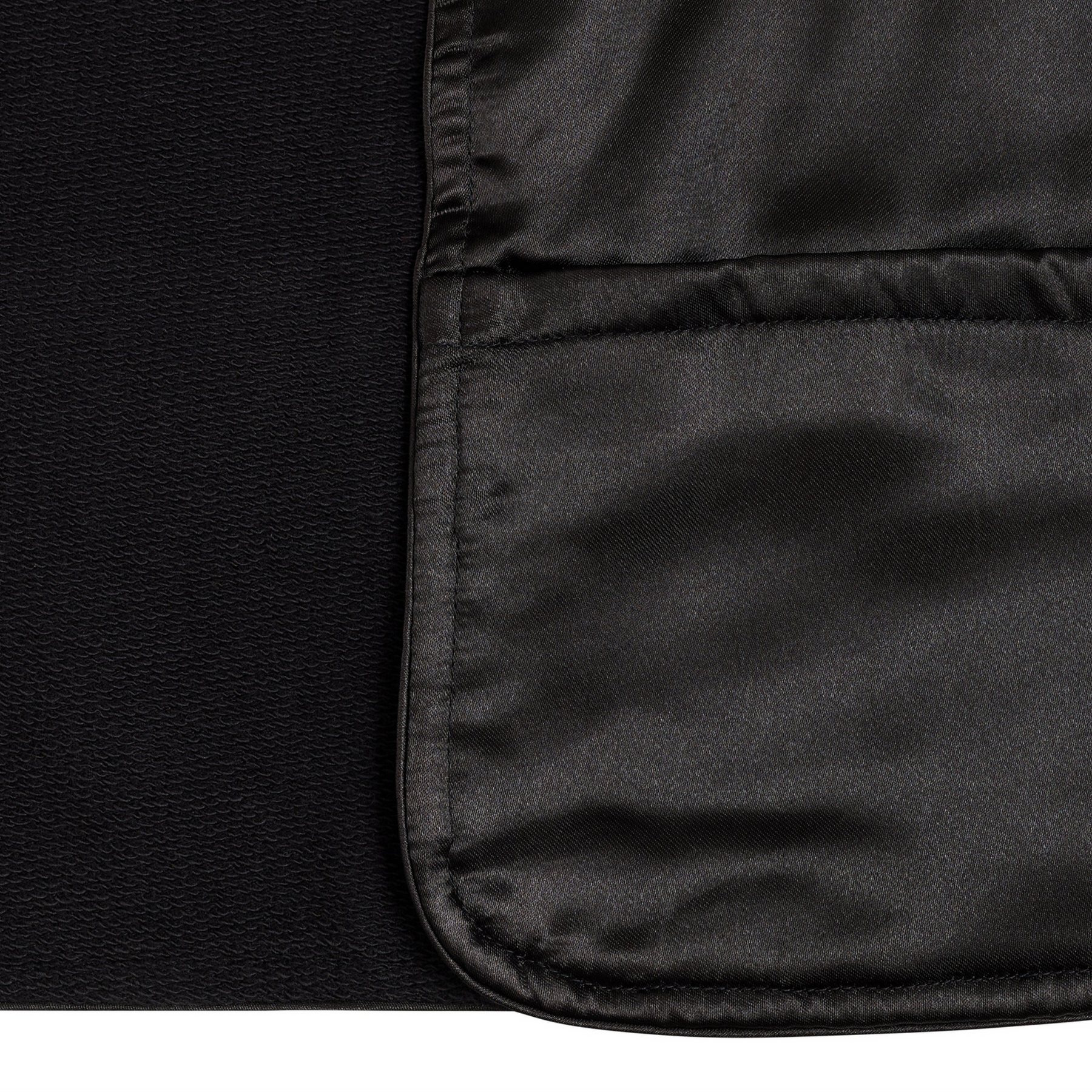 Monii Black Satin Button Satin and Terry Cloth