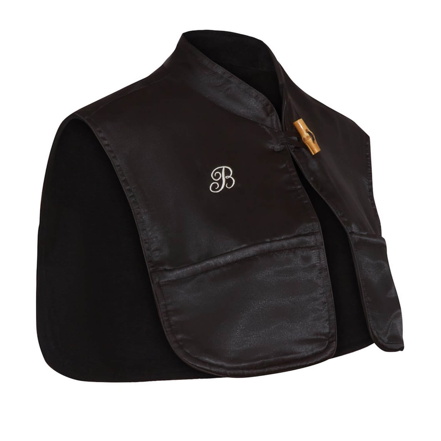 Moonlight Black Bridal Beauty Cape - Bamboo Button