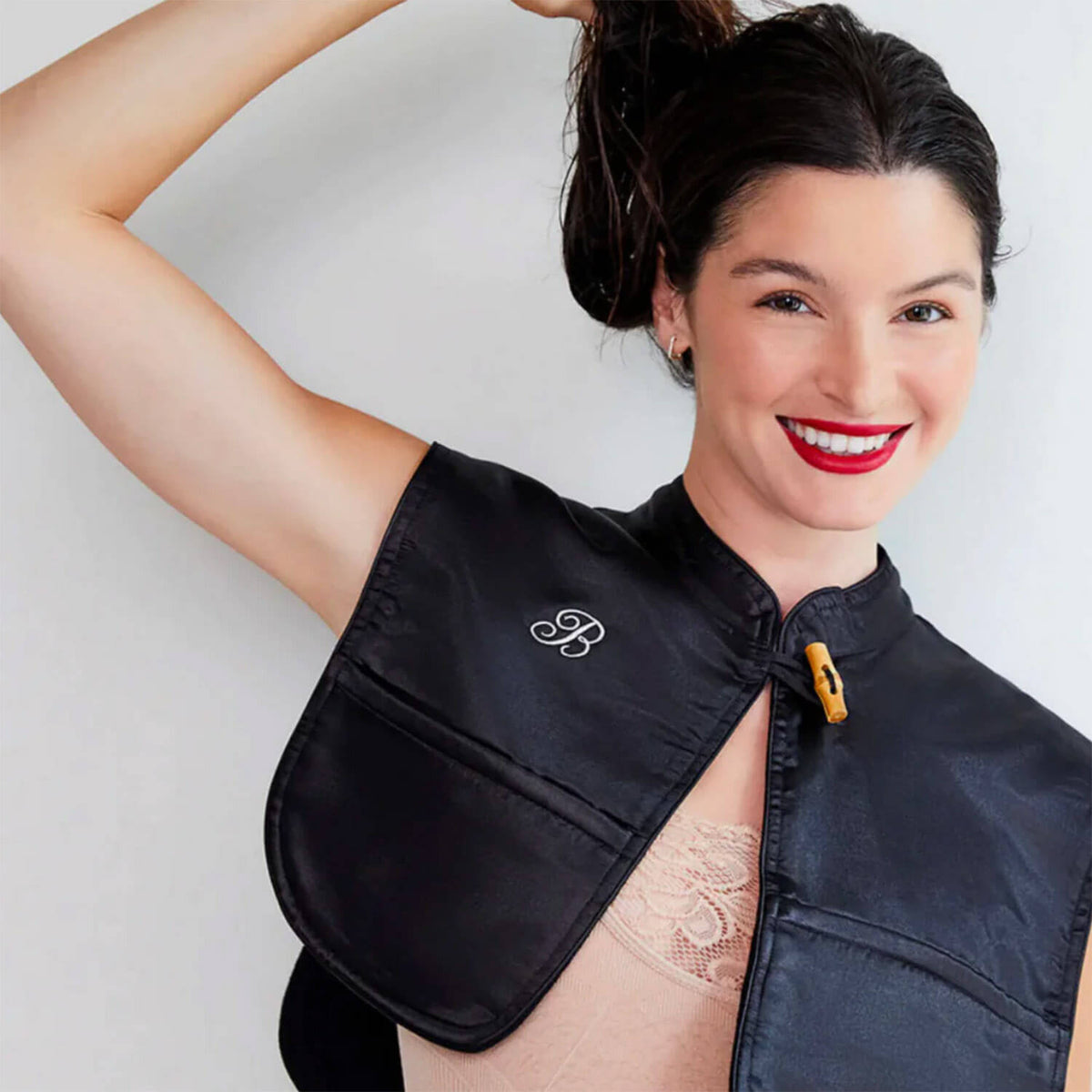 Moonlight Black Bridal Beauty Cape - Bamboo Button