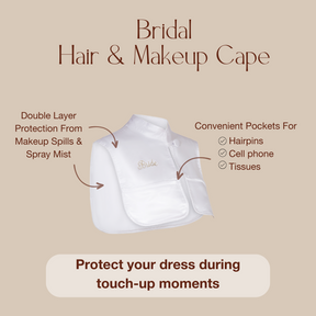 Monii bridal hair and makeup cape features